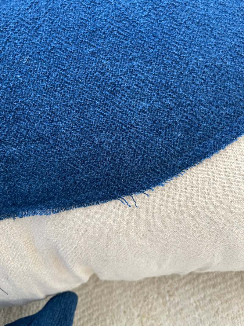 Happy French Gang Indigo Moon & White Pillow 28x28in