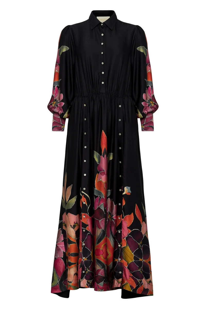 Carolina K Eliseta Dress - Black Floral | Garmentory