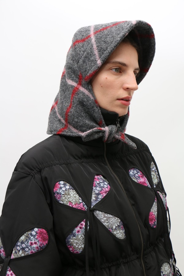 Clyde Bonnet - Heather Grey/Pink Plaid