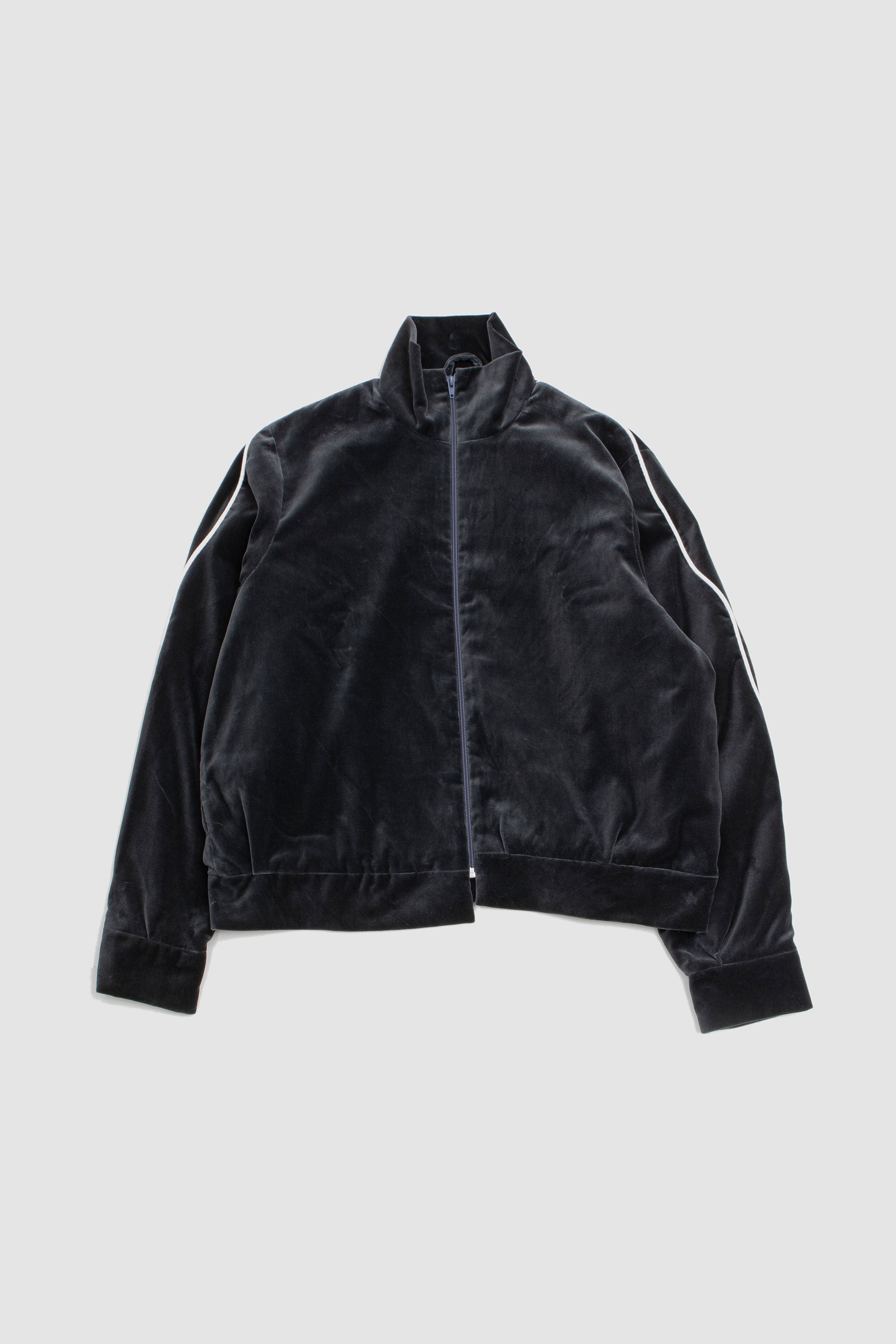 Camiel Fortgens Cotton Velvet Track Jacket With Piping - Grey 