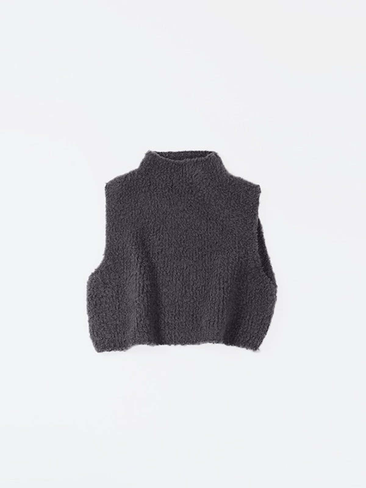 evam eva Alpaca Boa Vest - Sumi | Garmentory