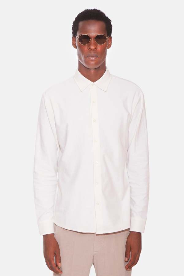 Blue&Cream Dre Pique Button Up Shirt - Ivory