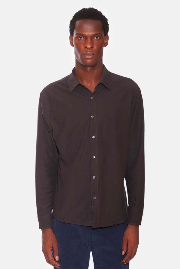 Blue&Cream Dre Pique Button Up Shirt - Mocha