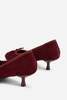 "INTENTIONALLY __________." BINA SUEDE KITTEN HEEL - MERLOT/Black - Thumbnail 10