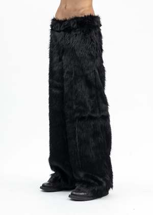 Kidill BLACK FAUX FUR DEVIL PANTS - BLACK | Garmentory