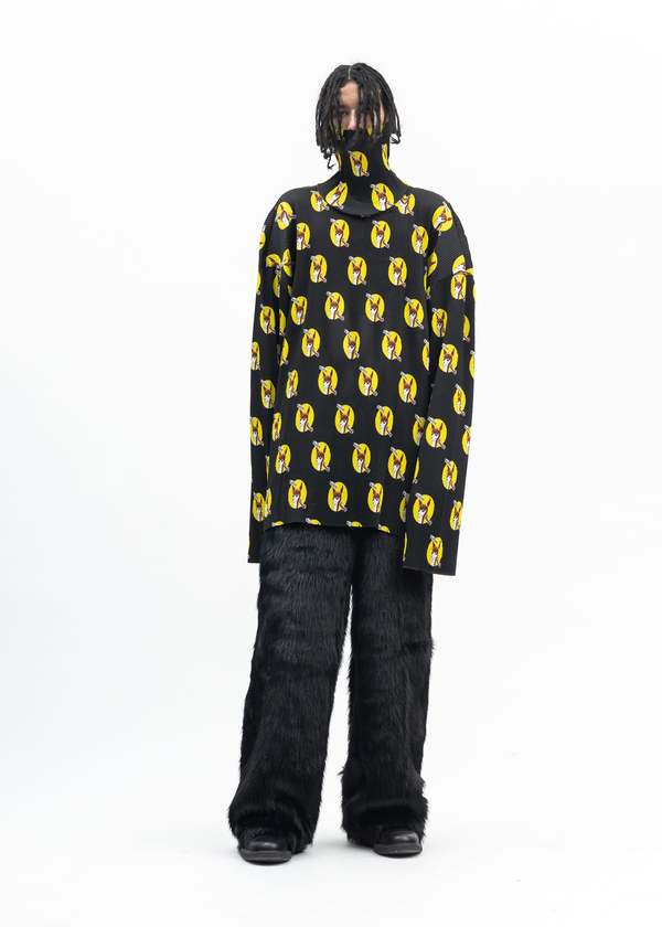 Kidill BLACK FAUX FUR DEVIL PANTS - BLACK | Garmentory