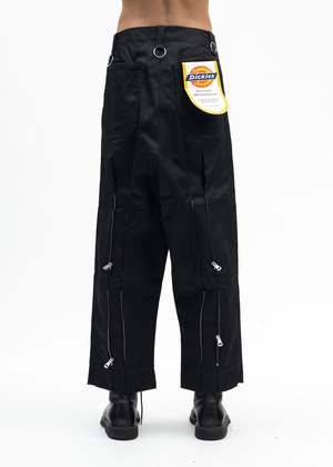 Kidill BLACK KIDILL DICKIES LOOSE FIT BONDAGE PANTS - BLACK