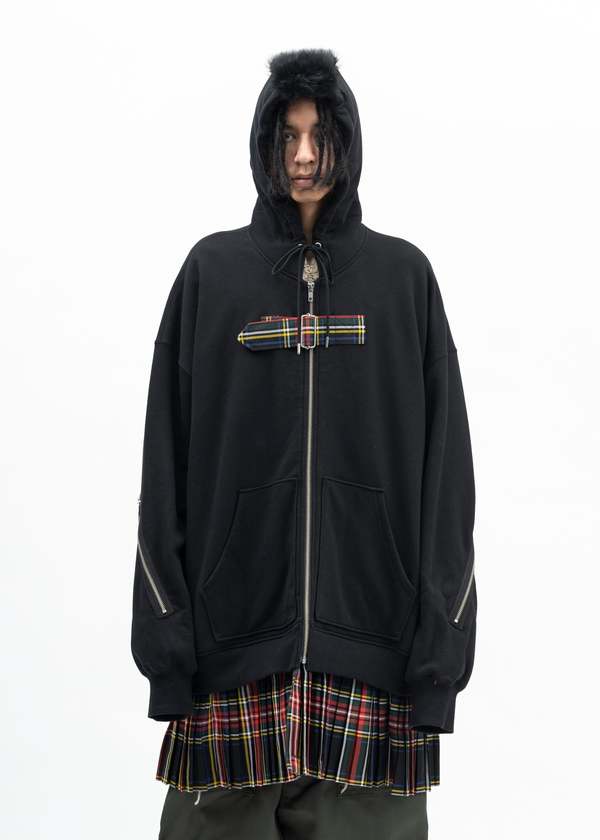 Kidill BLACK MOHAWK PUNK HOODIE - BLACK | Garmentory