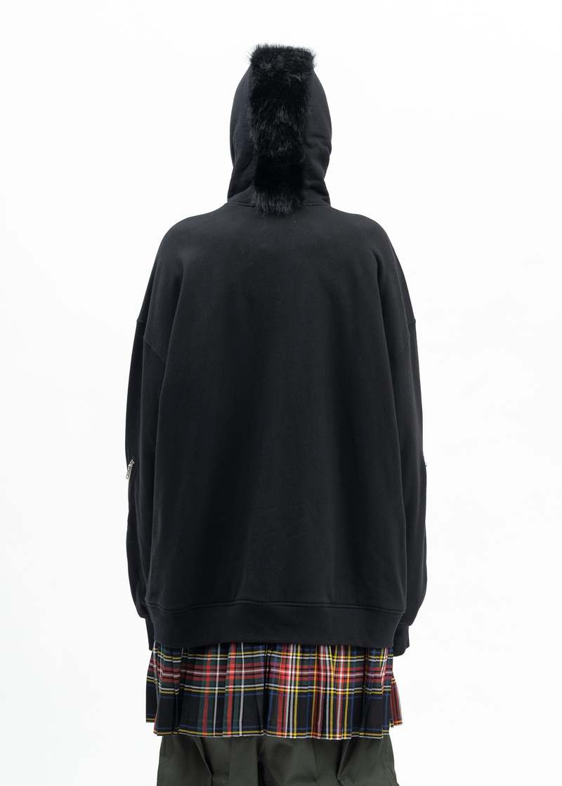 Kidill BLACK MOHAWK PUNK HOODIE - BLACK | Garmentory