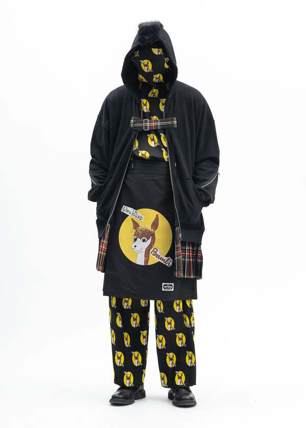 Kidill BLACK MOHAWK PUNK HOODIE - BLACK | Garmentory