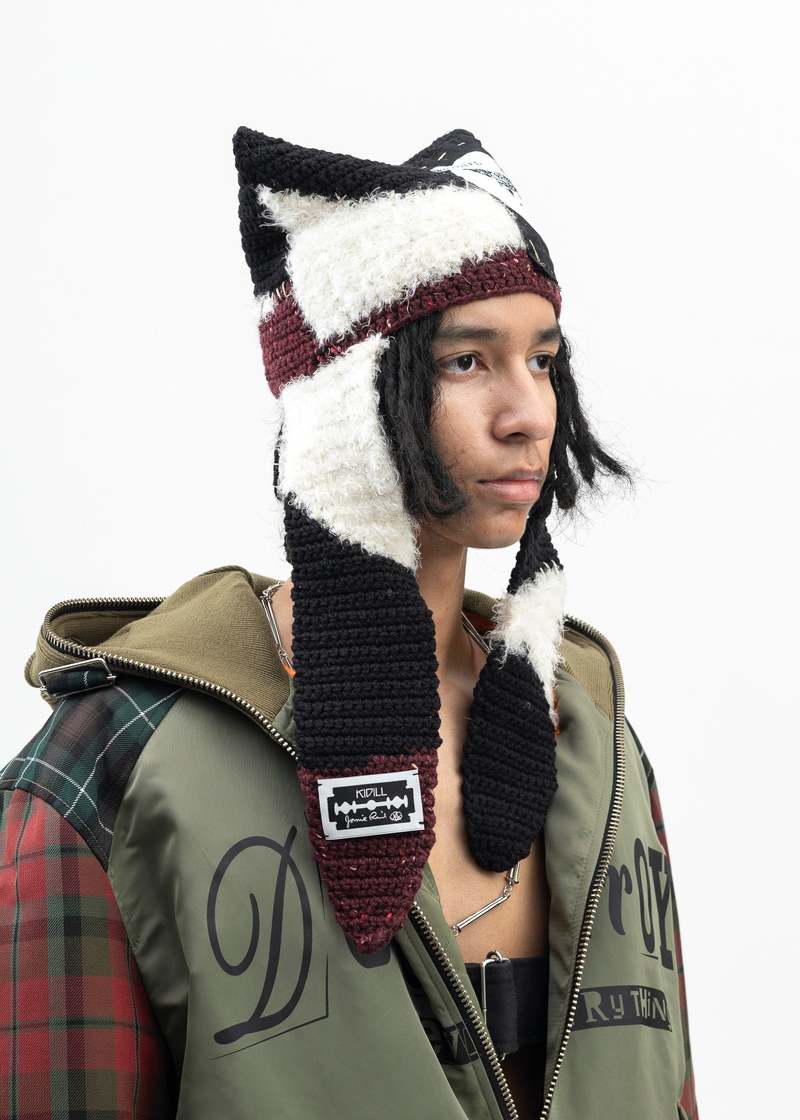 帽子 KIDILL WHO KILLED BAMBI HAND KNIT BEANIE Kidill NAVY BLUE WHO KILLED BAMBI HAND KNIT BEANIE - Multi