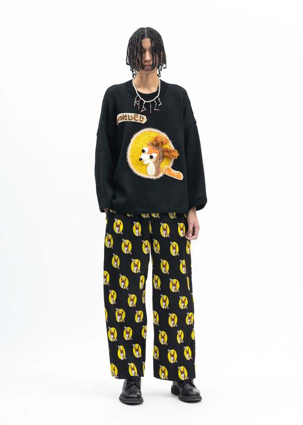 Kidill BLACK WHO KILLED BAMBI PLEATED PANTS COLLABORATION WITH JAMIE REID - BLACK 