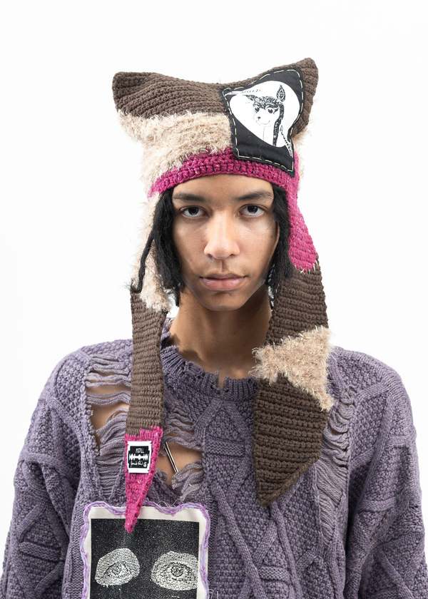 【KIDILL】【rurumu:】HAND KNIT BEANIE Kidill KHAKI GREEN WHO KILLED BAMBI HAND KNIT BEANIE - Multi