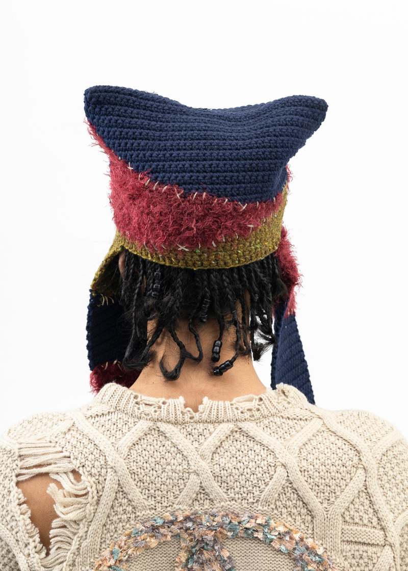 Kidill NAVY BLUE WHO KILLED BAMBI HAND KNIT BEANIE - Multi
