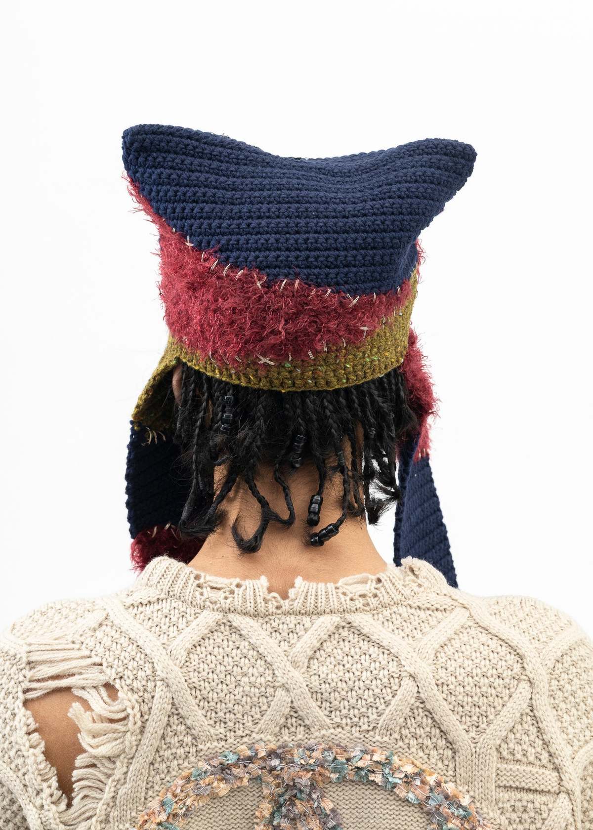 帽子 KIDILL WHO KILLED BAMBI HAND KNIT BEANIE Kidill Who Killed Bambi Hand Knit Beanie - Navy Blue Multi