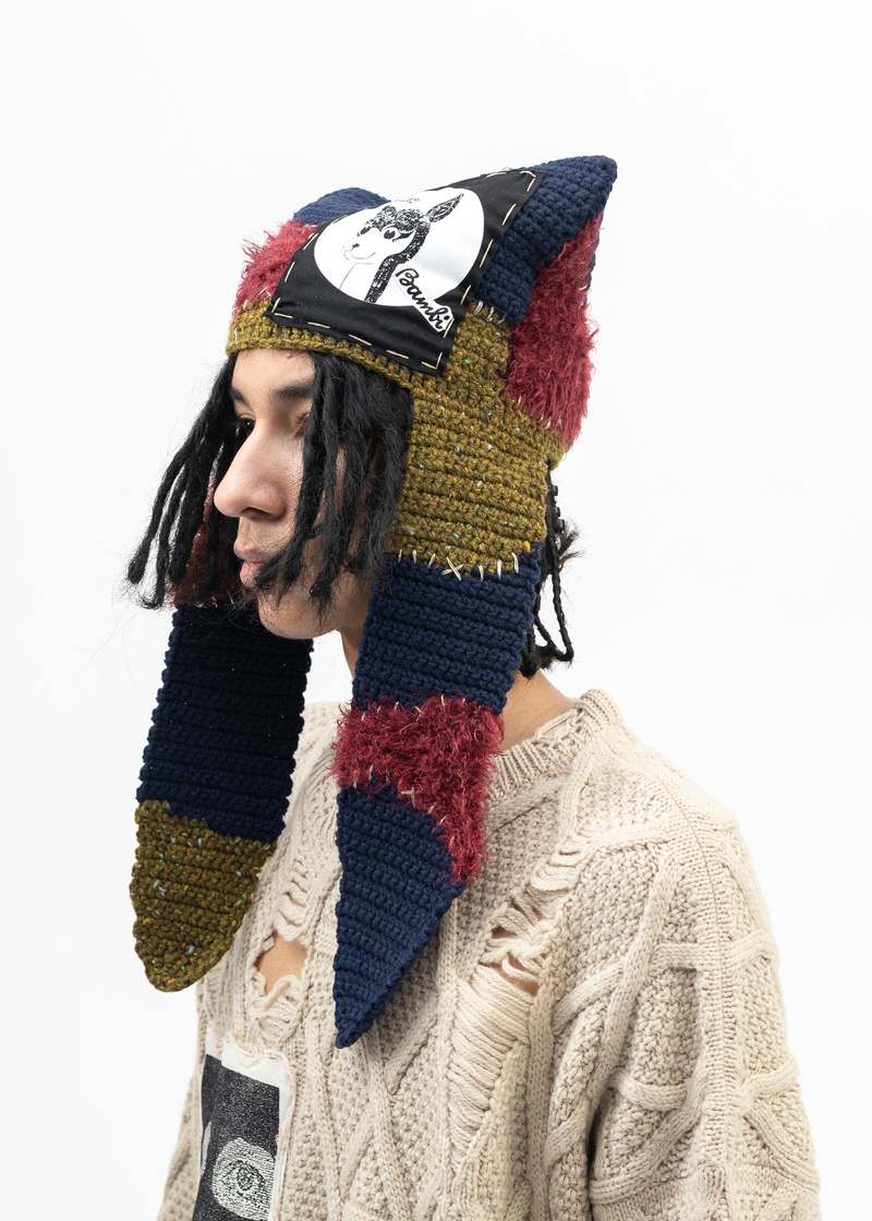 Kidill NAVY BLUE WHO KILLED BAMBI HAND KNIT BEANIE - Multi