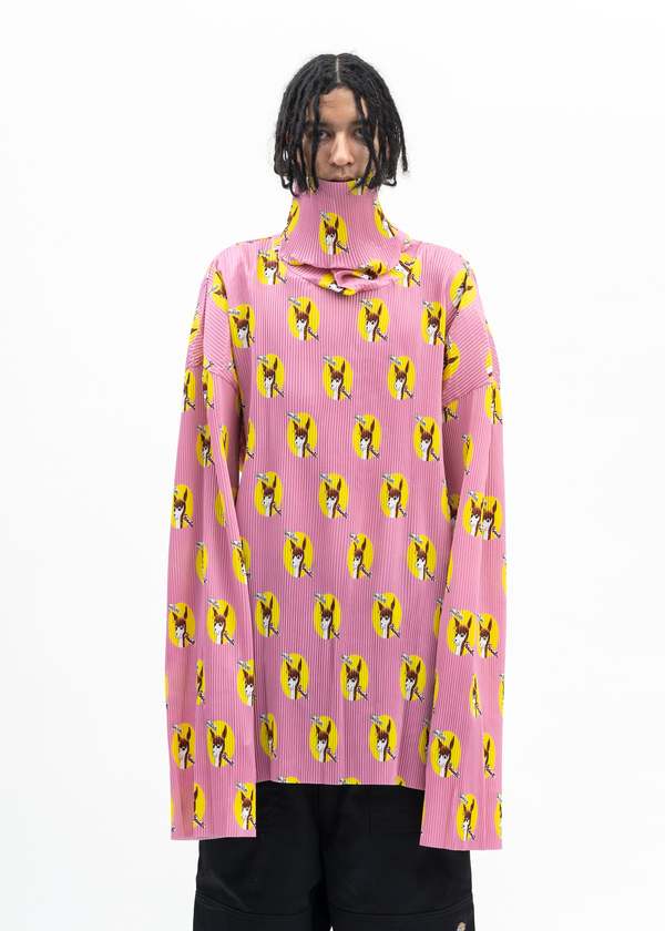 Kidill PINK WHO KILLED BAMBI HI NECK PLEATED PULLOVER - Multi