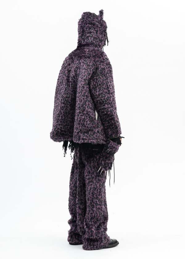 Kidill PURPLE LEOPARD FAUX FUR DEVIL JACKET - Multi | Garmentory