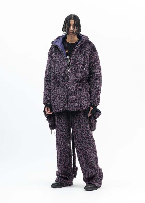 Kidill PURPLE LEOPARD FAUX FUR DEVIL JACKET - Multi | Garmentory