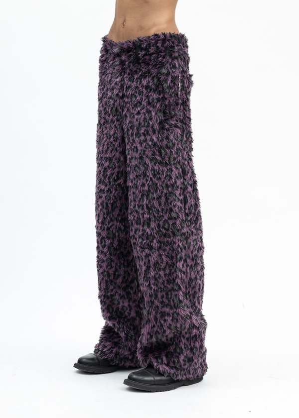 PURPLE LEOPARD FAUX-FUR DEVIL PANTS | Garmentory