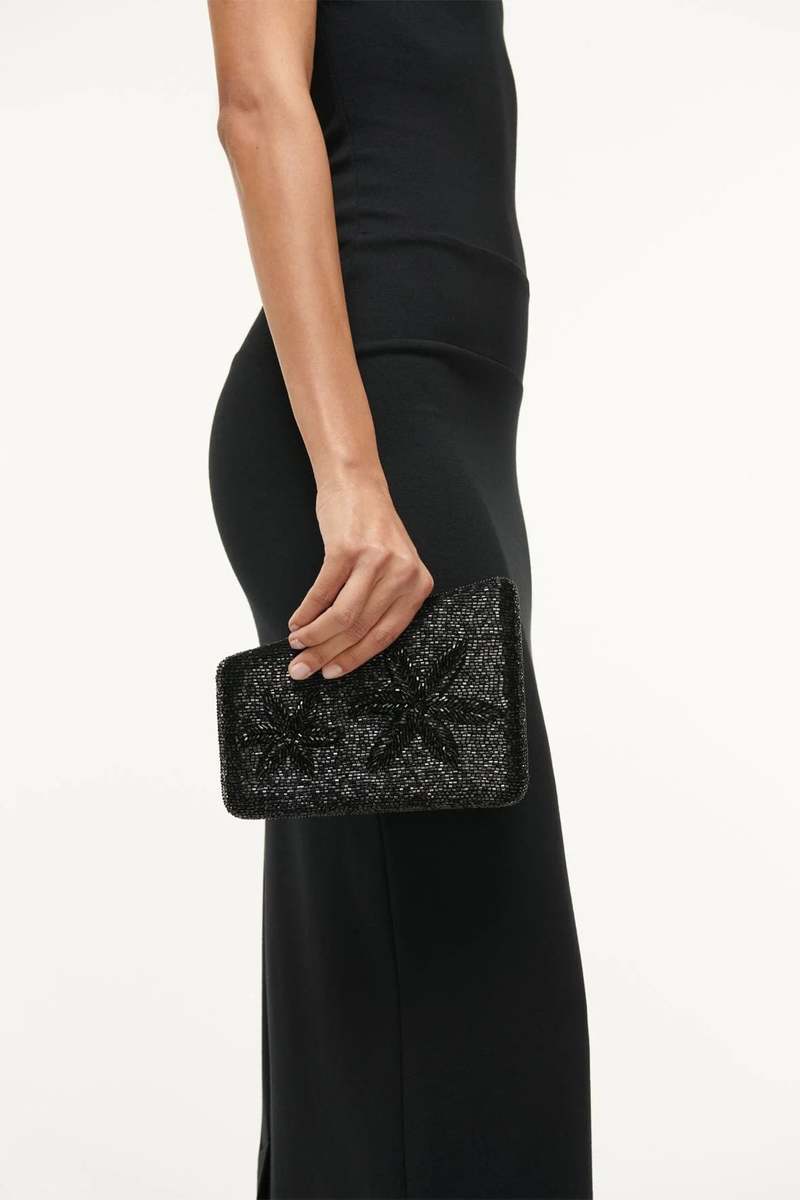 Staud Carmella Beaded Clutch - Black Starfish | Garmentory