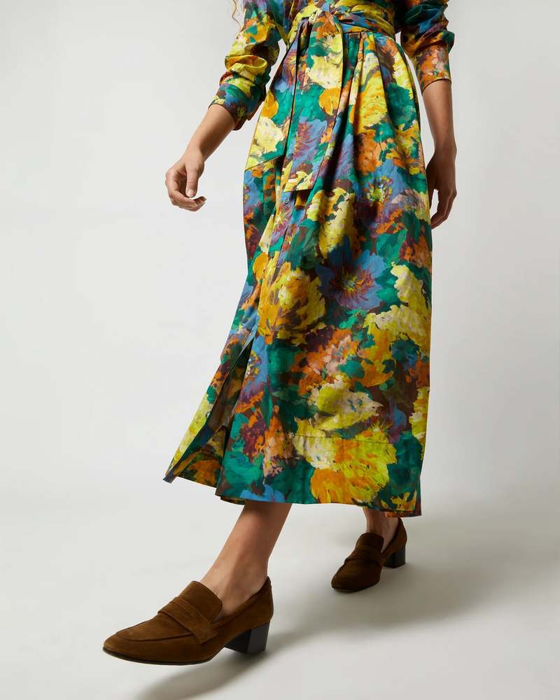 Mashburn Classic Shirtwaist Maxi Dress - Multi | Garmentory Mashburn Classic Shirtwaist Maxi Dress - Multi | Garmentory