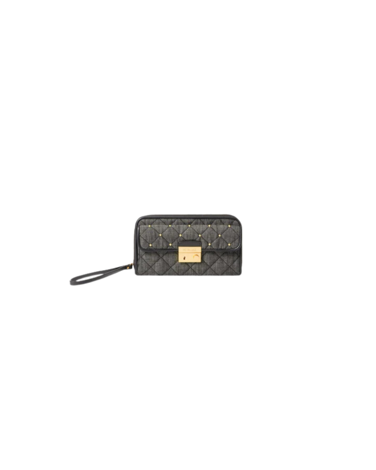 Mz Wallace Crosby Lock Wristlet - True Charcoal Denim | Garmentory