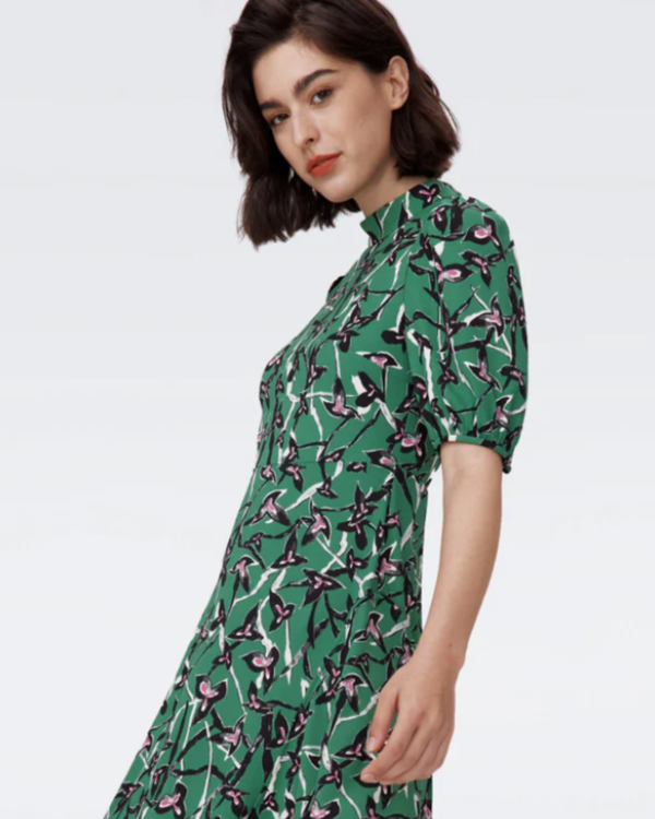 Diane Von Furstenberg Nella Dress - Clover Twigs Green