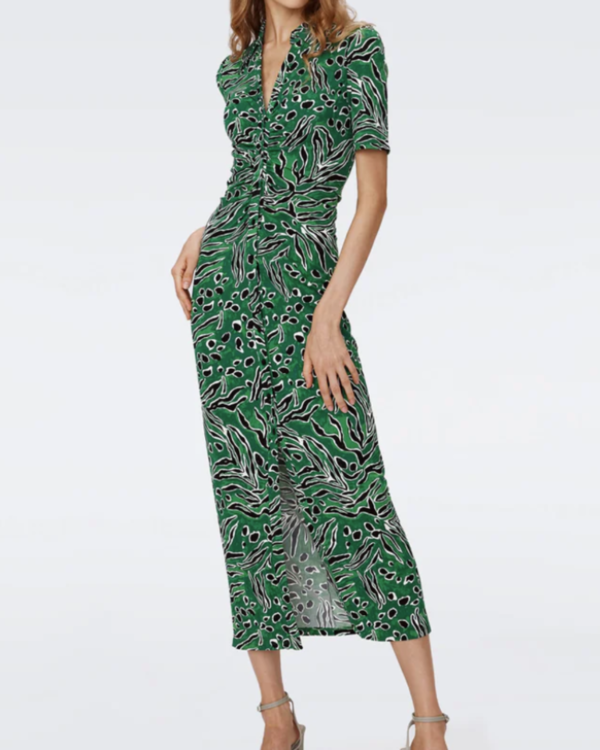 Diane Von Furstenberg Diane Von Furstenberg Zoey Dress - Huge Water Tiger  Green | Garmentory