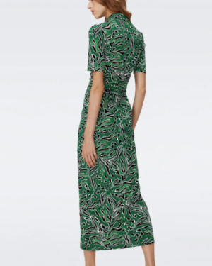 Diane Von Furstenberg Diane Von Furstenberg Zoey Dress - Huge Water Tiger  Green | Garmentory