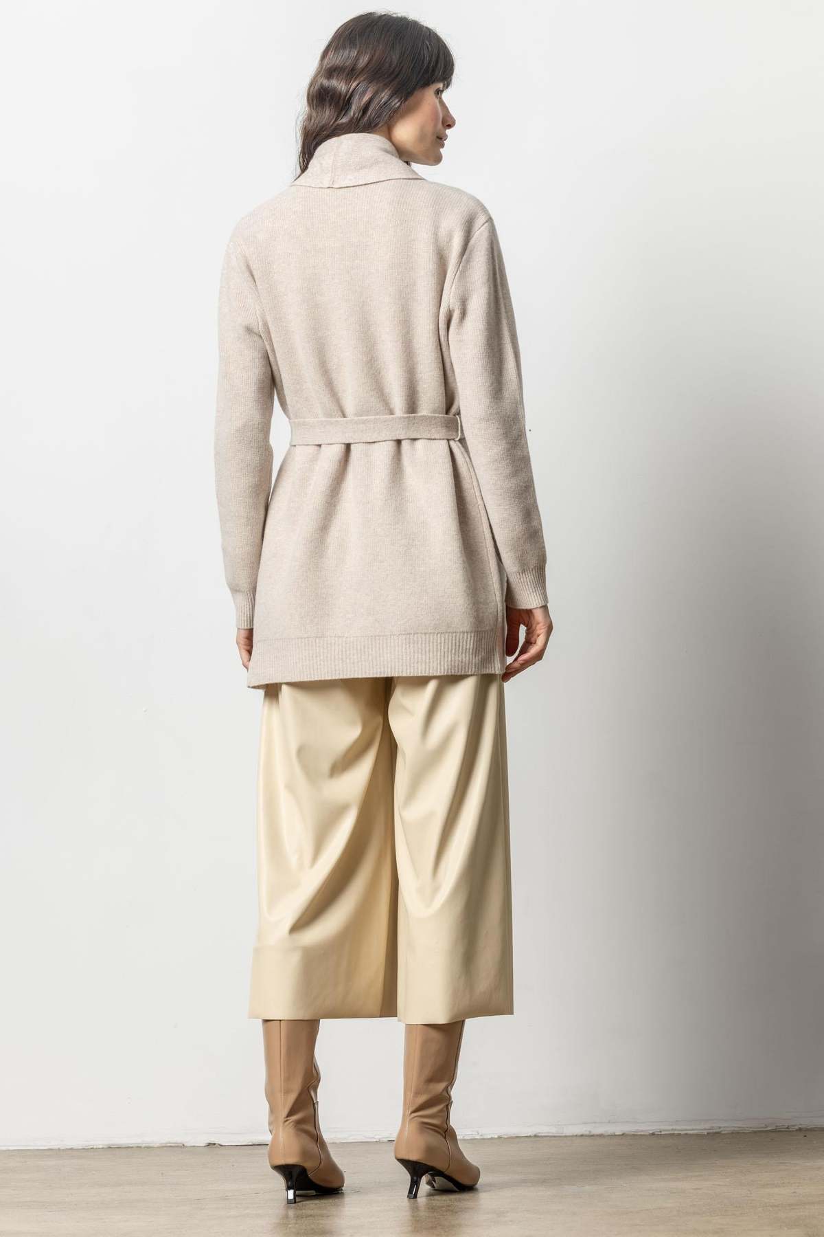 Lilla P. FELTED CARDI COAT SWEATER - BIRCH - Image 2 of 4