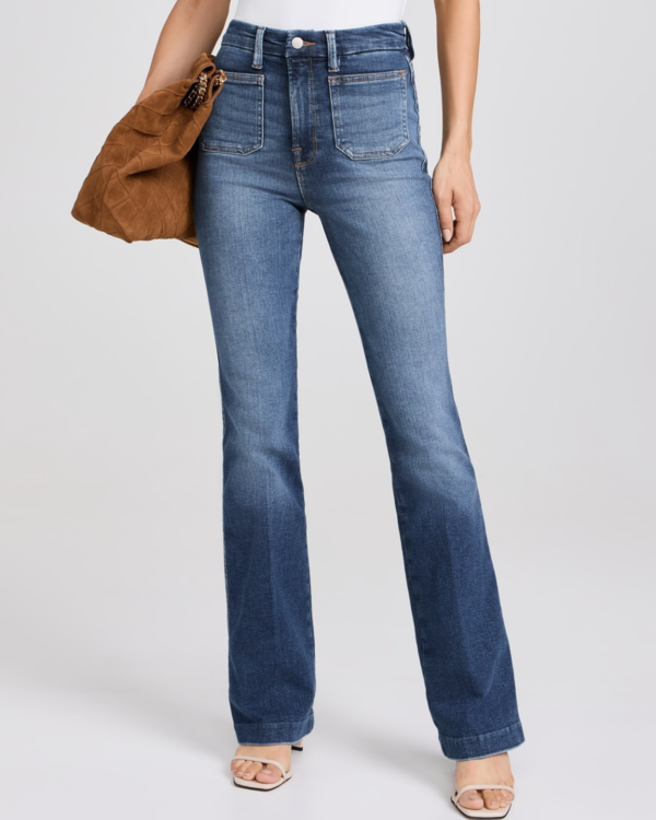 Good American CURVE BOOT W/ PATCH POCKETS - INDIGO | Garmentory