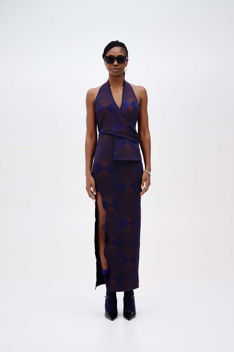 Ph5 Kiwi Halter Neck Wrap Dress - Electric Blue
