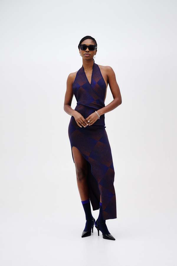 Ph5 Kiwi Halter Neck Wrap Dress - Electric Blue