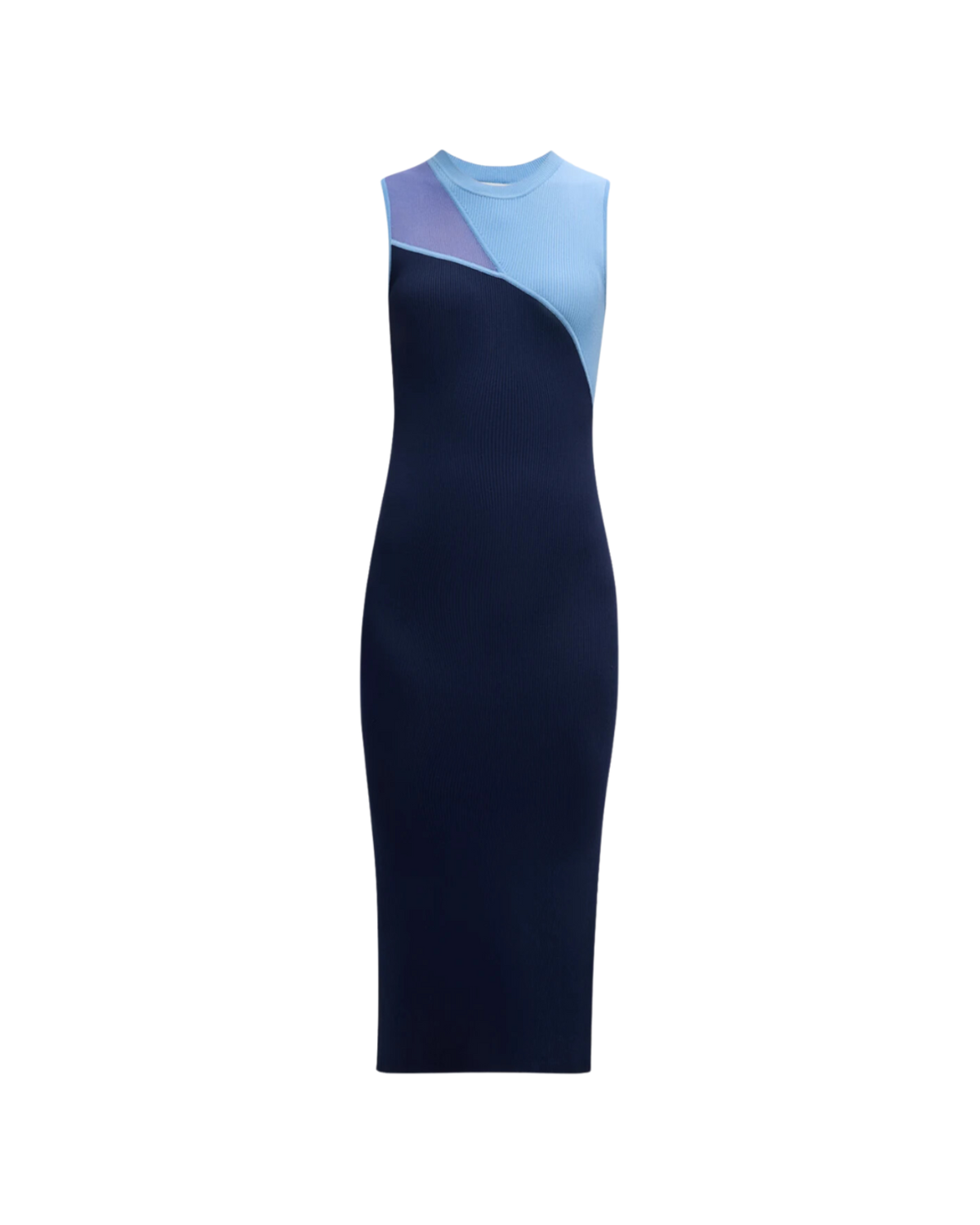 Milly Kyle Sheer Cut Out Shell Knit Dress - Blue Multi | Garmentory