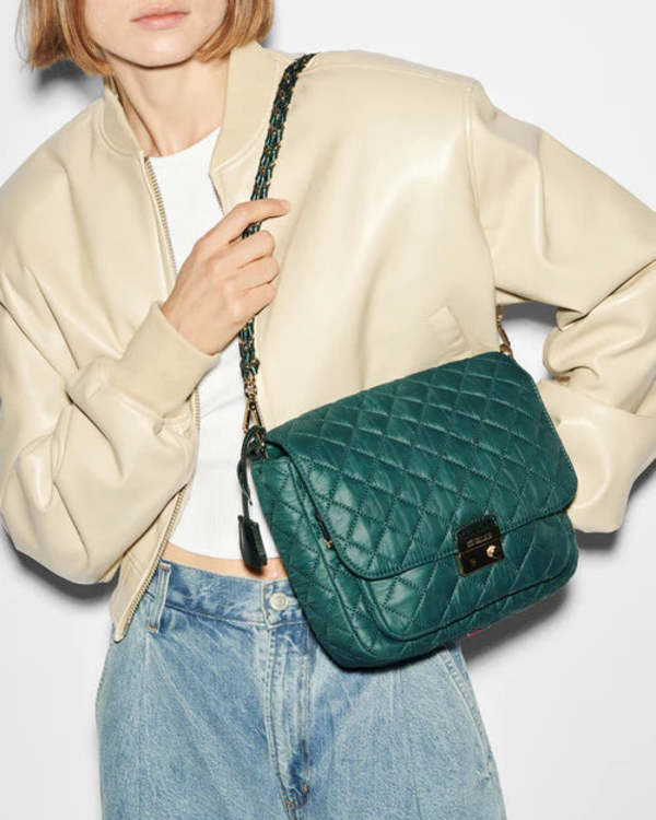 mz wallace MEDIUM CROSBY LOCK CROSSBODY - EMERALD | Garmentory