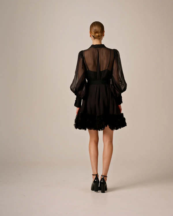 byTiMo ORGANZA MINI DRESS - Black | Garmentory