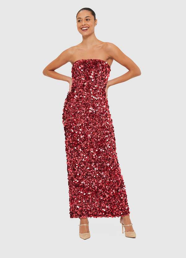 knee length dresses for ladies Rayna Appliqué Bustier Maxi Dress main image 0