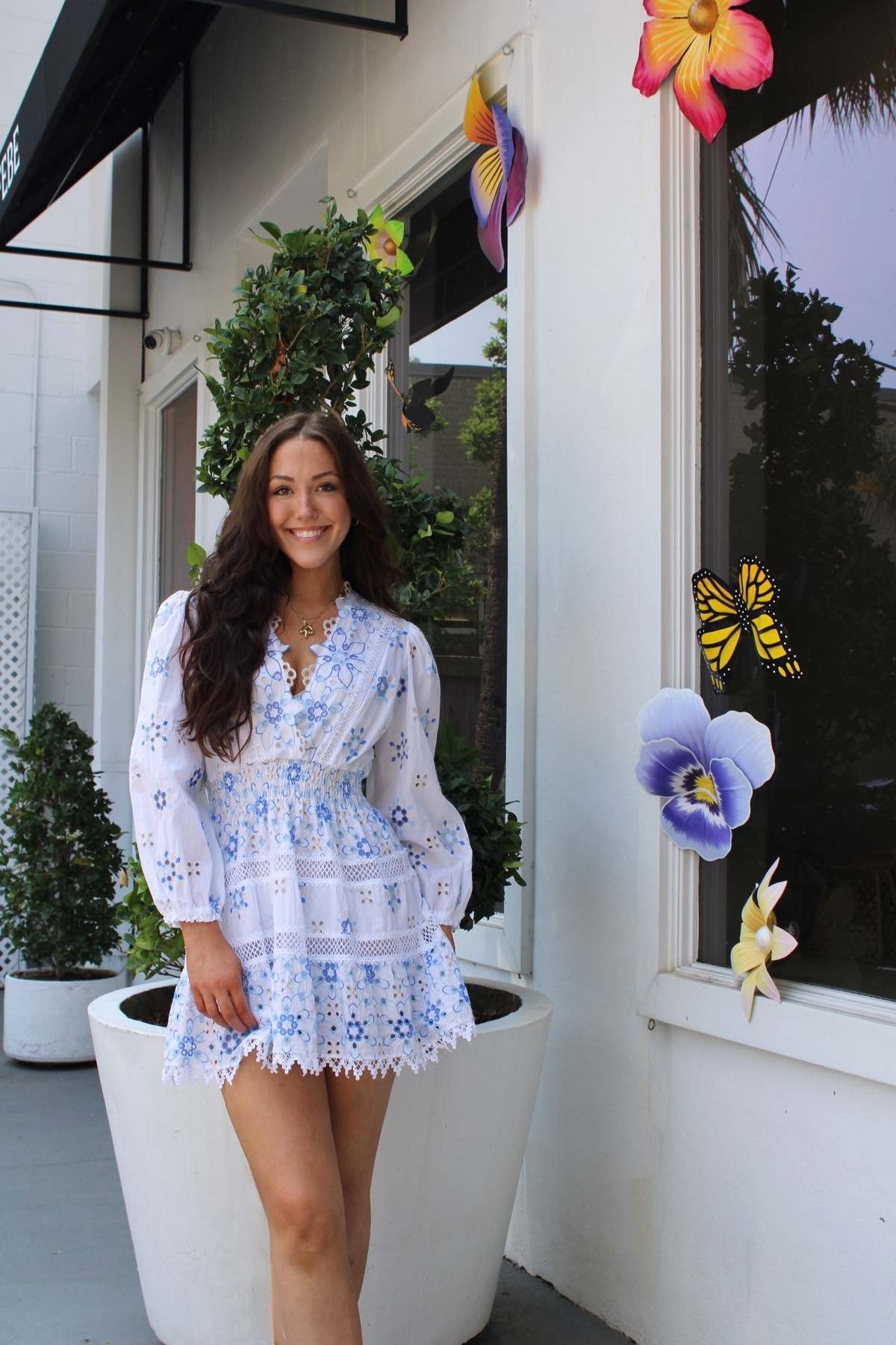 ワンピース TEMPTATION POSITANO SS24 EMBROIDERED DRESS (REALIGB BIANCO) Temptation Positano Women's California Eyelet Dress, White