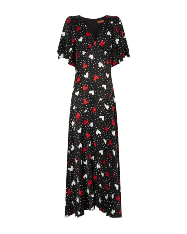 Kitri Tallulah Maxi Dress - Heart Print on Garmentory