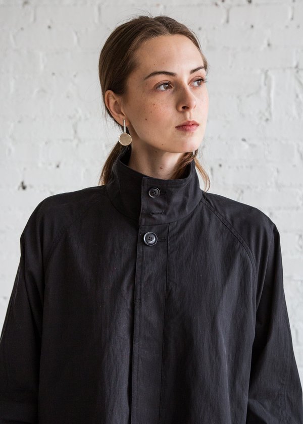 Chimala Stand Collar Coat Black/Cotton | Garmentory