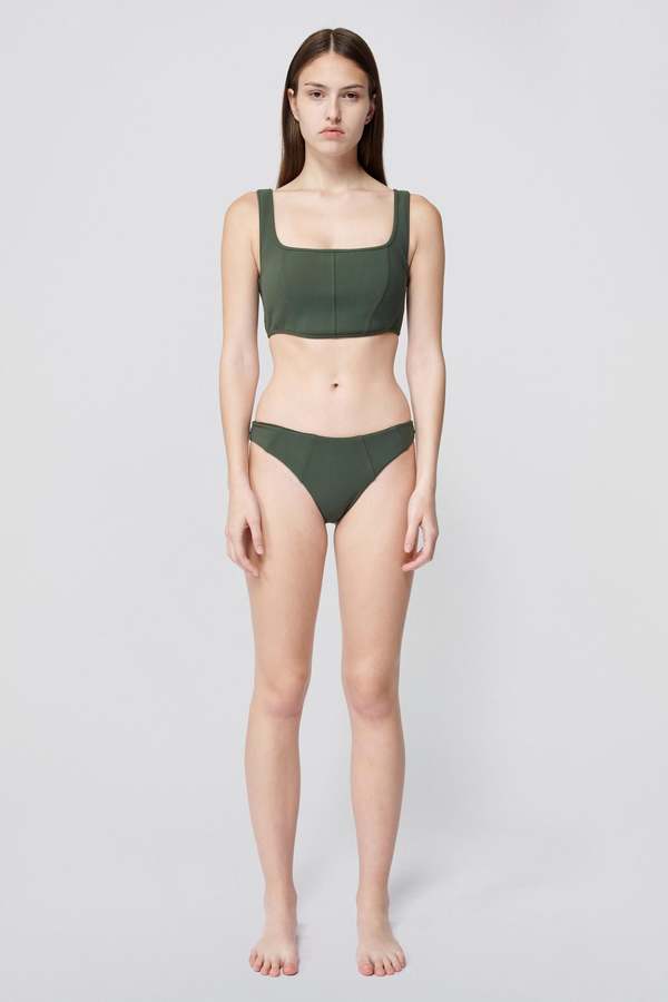 Simkhai Zeke Bustier Bikini Top - Army