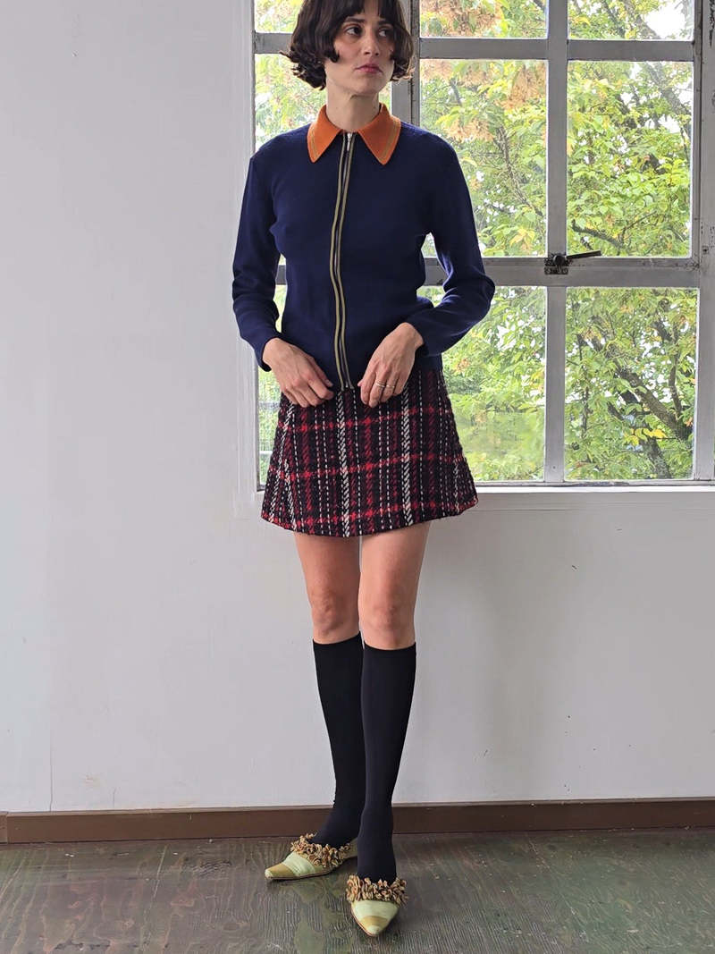 Vintage Marni Miniskirt - Cranberry Plaid | Garmentory
