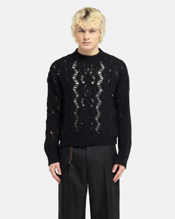 トップス OUR LEGACY 24AW CABLE SONAR ROUNDNECK 48 Our Legacy Cable Sonar Roundneck - Black | Garmentory