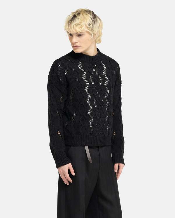 Our Legacy Cable Sonar Roundneck - Black | Garmentory