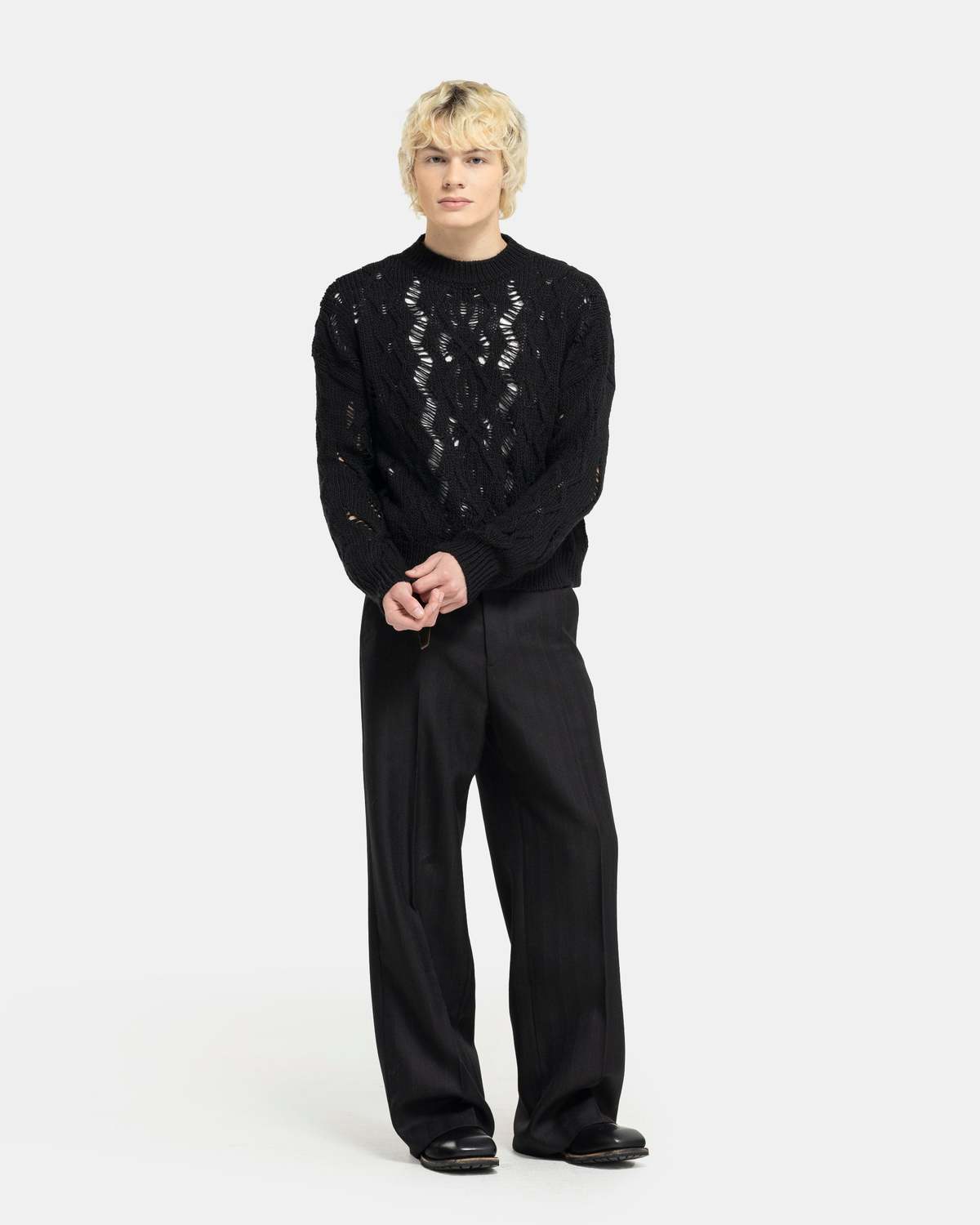 Our Legacy Cable Sonar Roundneck - Black | Garmentory