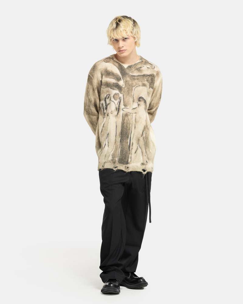 トップス SONG FOR THE MUTE OVERSIZED SWEATER Song for the Mute Digital Print Oversized Sweater - Sepia