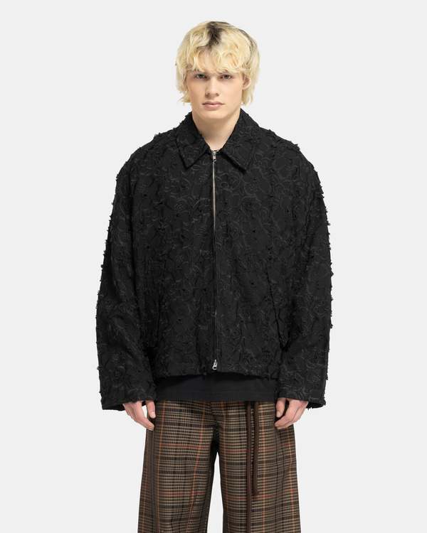 Song for the Mute Pleated Zip-Up Jacket - Black | Garmentory