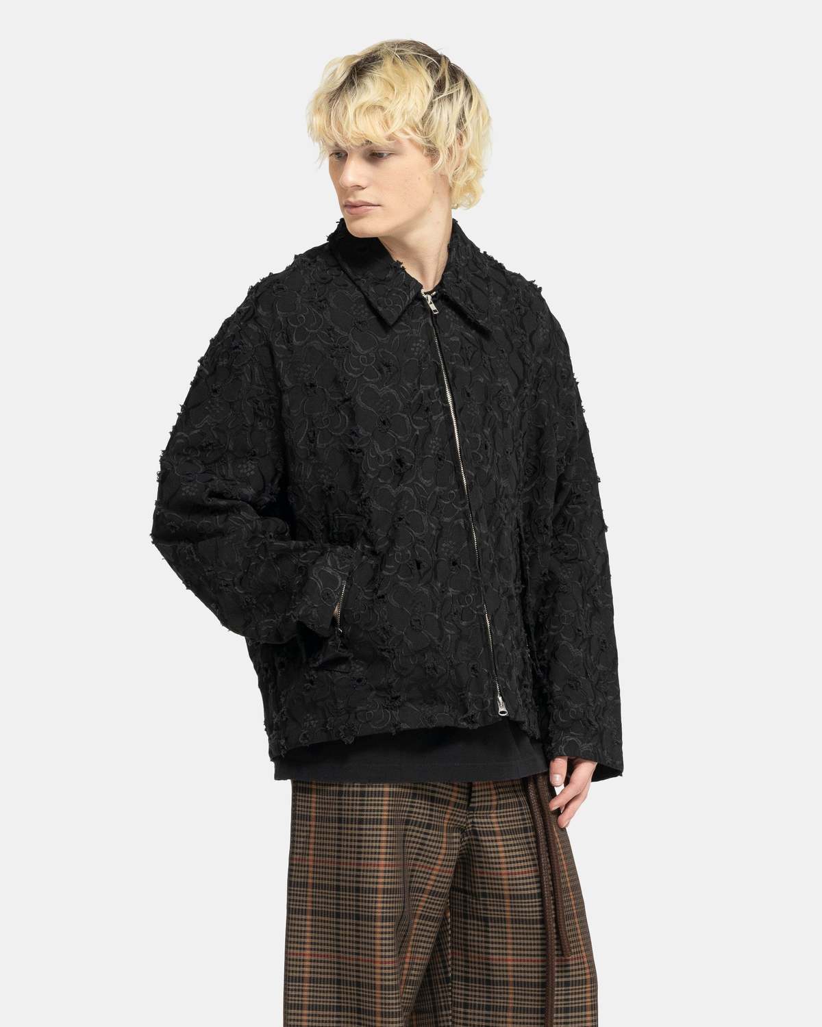 Song for the Mute Pleated Zip-Up Jacket - Black | Garmentory