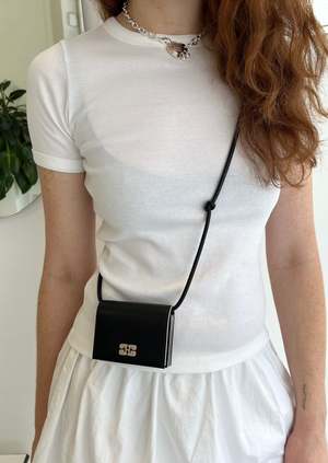 Ganni Bou Wallet On Strap - Black | Garmentory